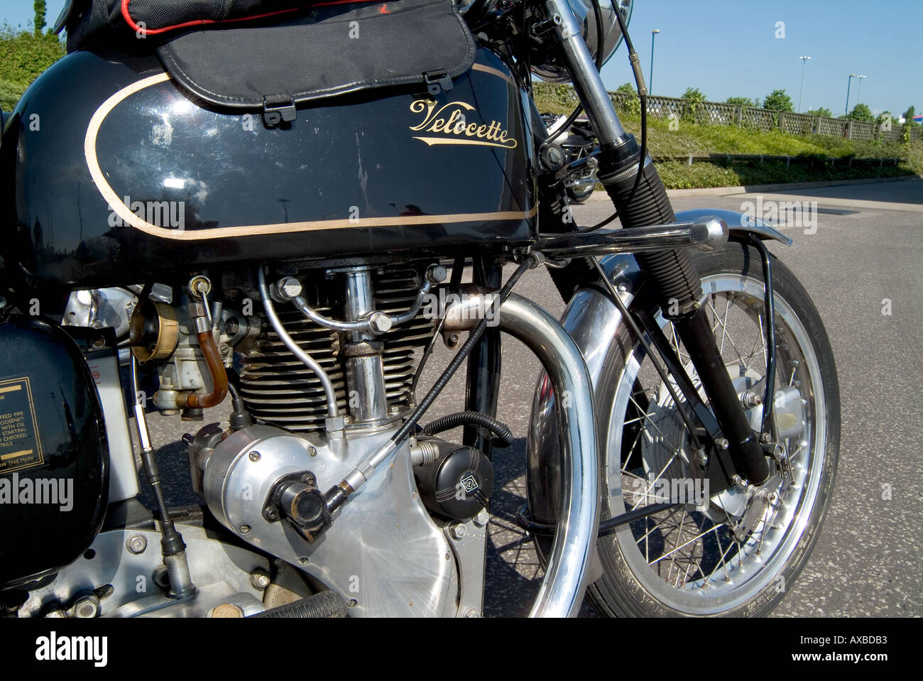 Velocette classis ciclo motore benzina bici del motore a combustione interna il motore di trasporto vechical hobby Foto Stock