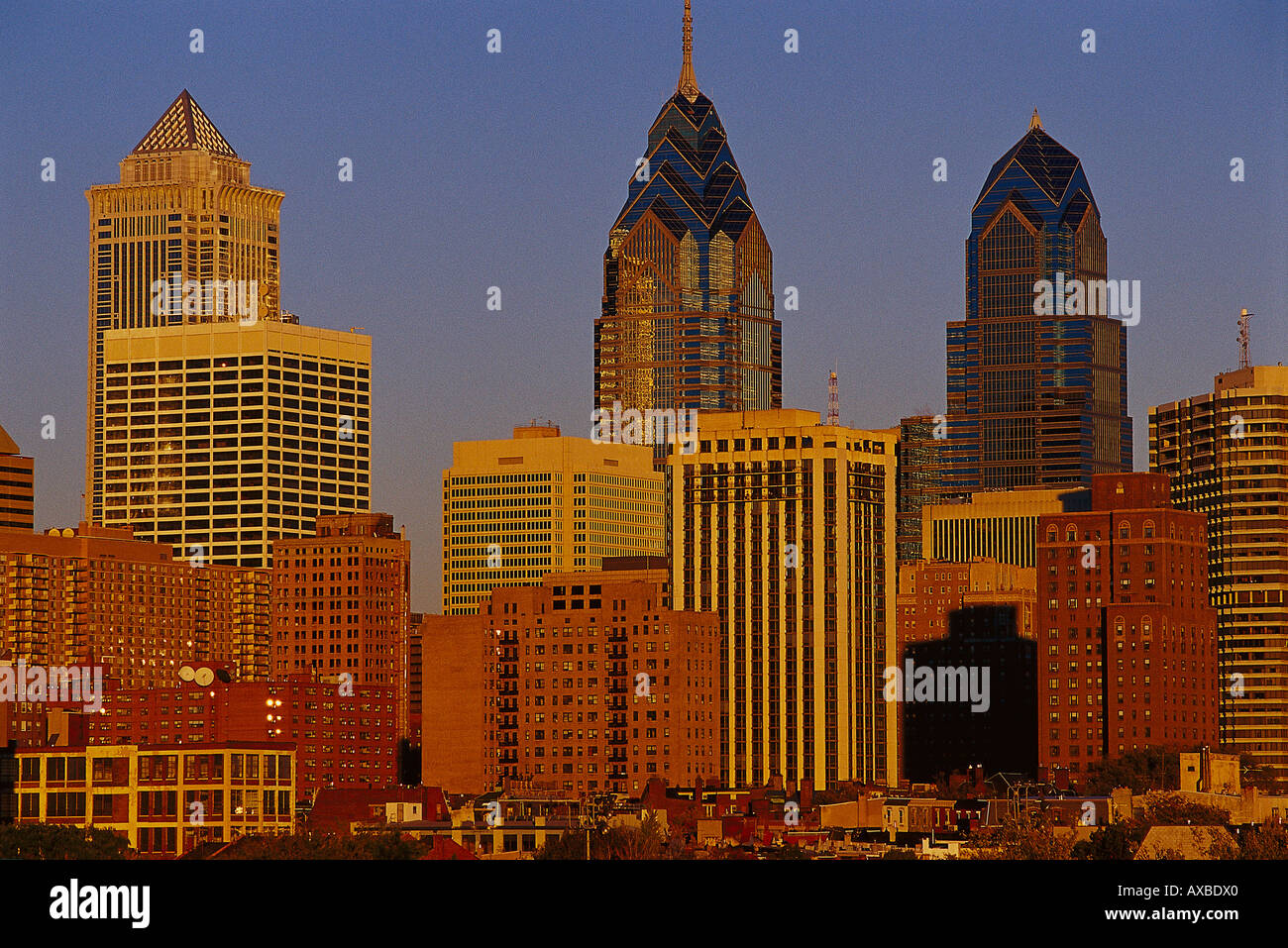 Downtown, Skyline di Philadelphia, Pennsylvania, STATI UNITI D'AMERICA Foto Stock