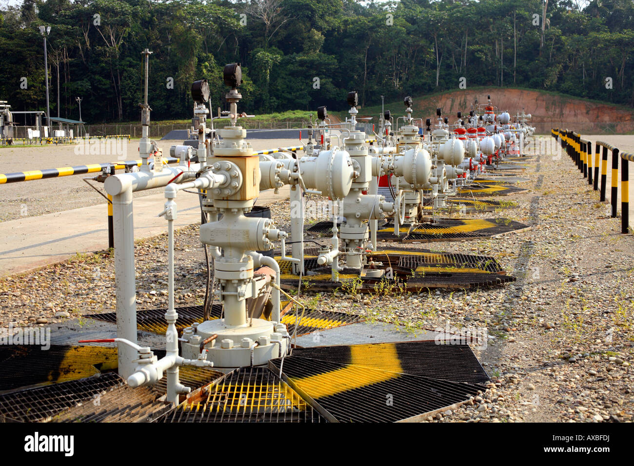 Albero Di Natale Petrolio.Fila Di Albero Di Natale Valvole Su Un Pozzo Di Petrolio In Amazzonia Foto Stock Alamy