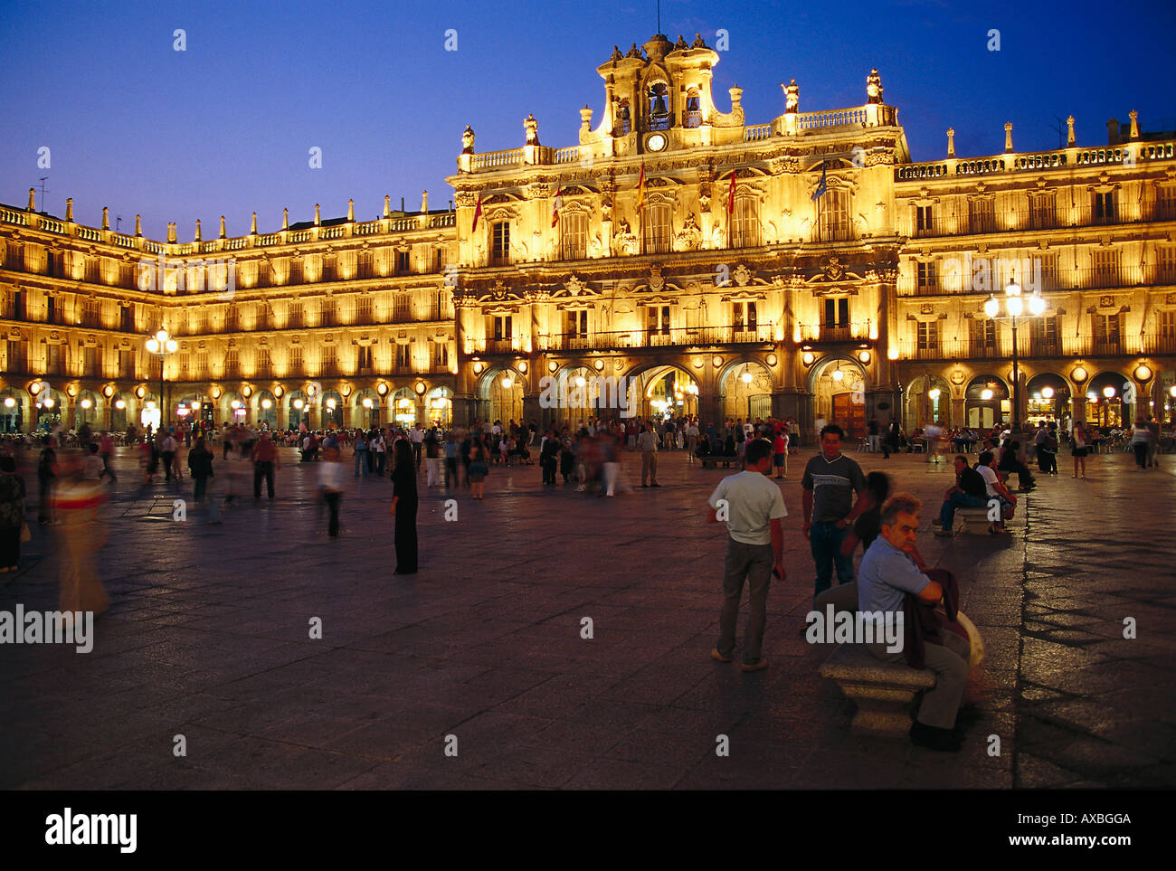 Plaza Mayor di Salamanca, Castilla Spagna Foto Stock