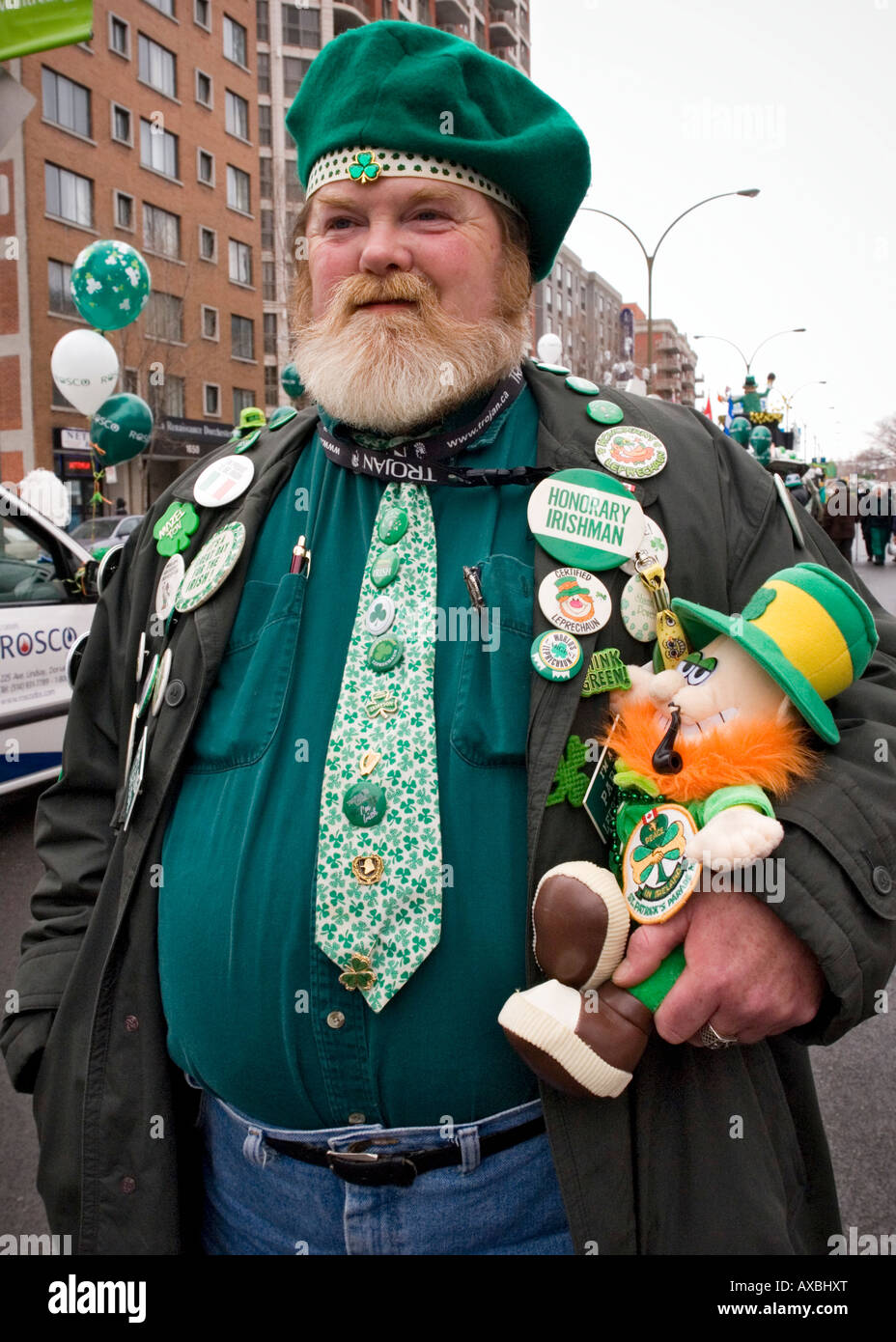 Il giorno di San Patrizio parata del Marzo 16, 2008 a Montreal, Quebec, Canada. Foto Stock