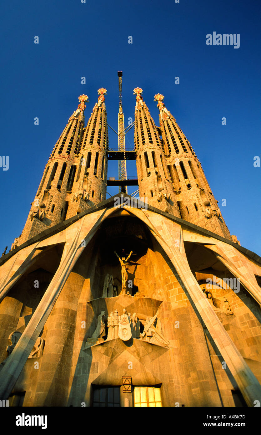 Sagrada Famlia da Gaudi Pinacles Tower Foto Stock