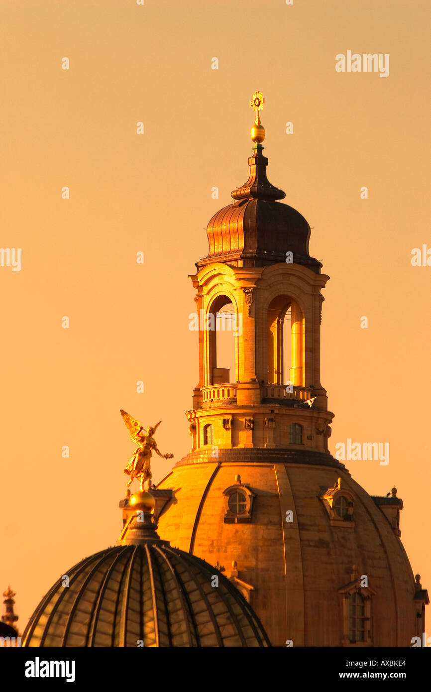 DEU Frauenkirche di Dresda dopo la ricostruzione inaugurazione in Oktober 2005 Dresden ha subito un quasi totale distruzione nel Februar Foto Stock
