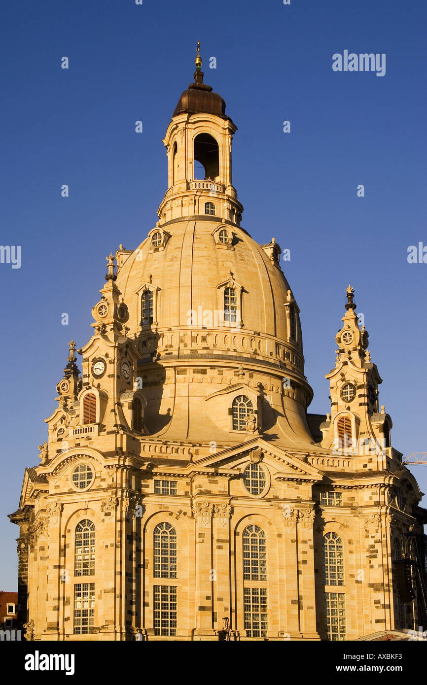 DEU Frauenkirche di Dresda dopo la ricostruzione inaugurazione in Oktober 2005 Dresden ha subito un quasi totale distruzione nel Februar Foto Stock