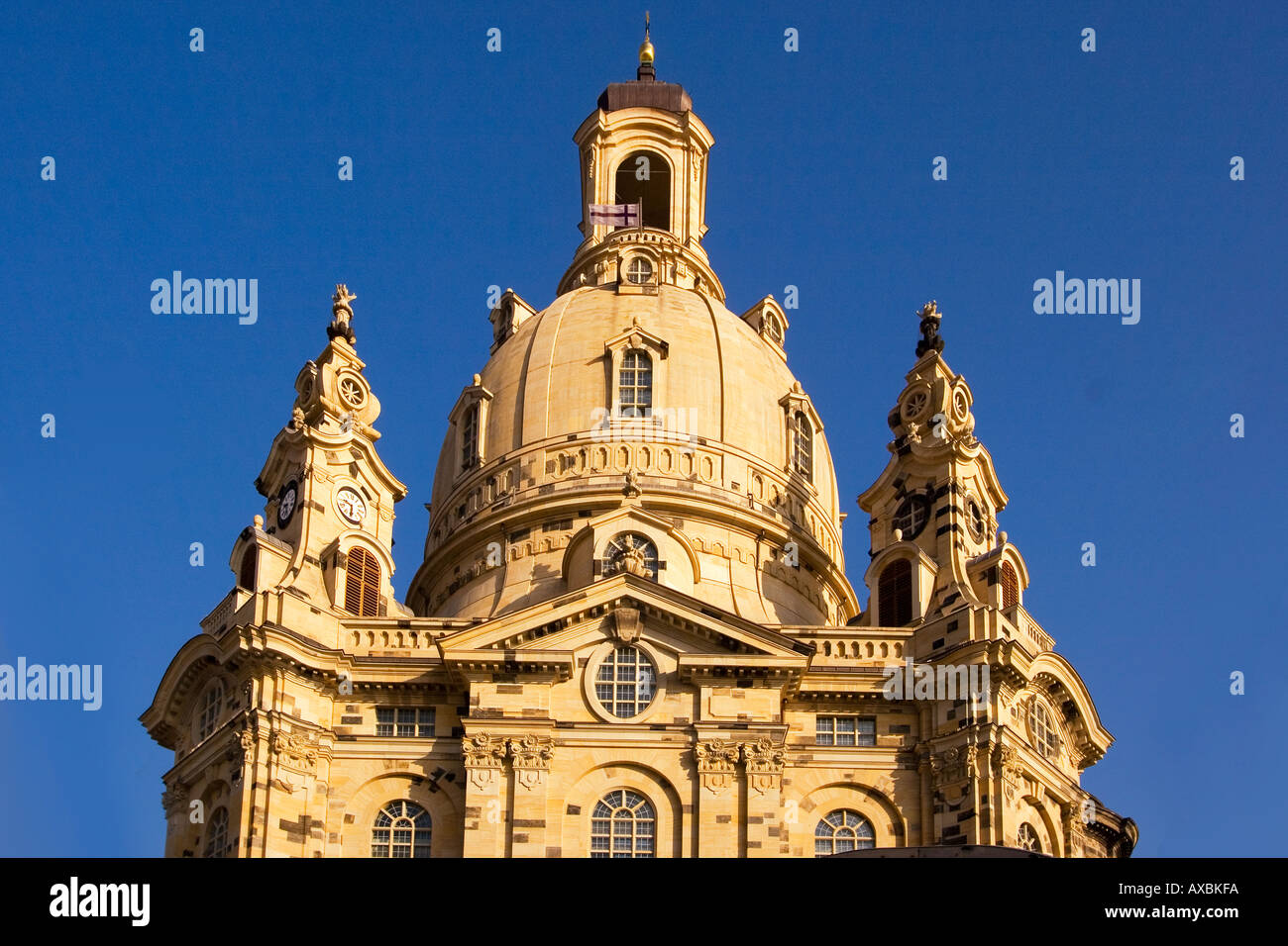 DEU Frauenkirche di Dresda dopo la ricostruzione inaugurazione in Oktober 2005 Dresden ha subito un quasi totale distruzione nel Februar Foto Stock