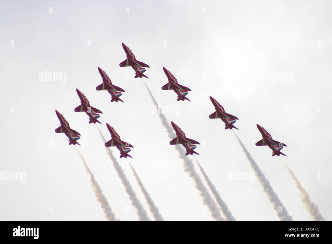 Le frecce rosse team display battenti piani di formazione di southport air show Foto Stock