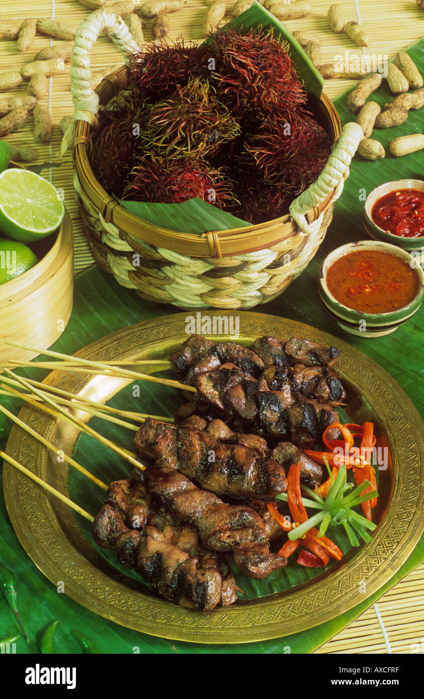 Il Sud Est Asiatico Saté alimentare Foto Stock