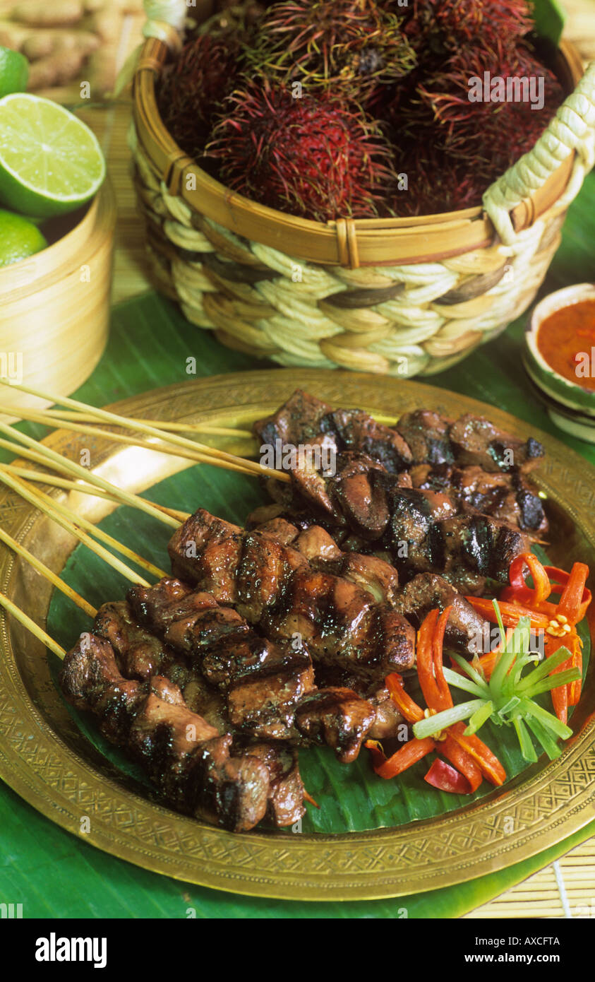 Il Sud Est Asiatico Saté alimentare Foto Stock