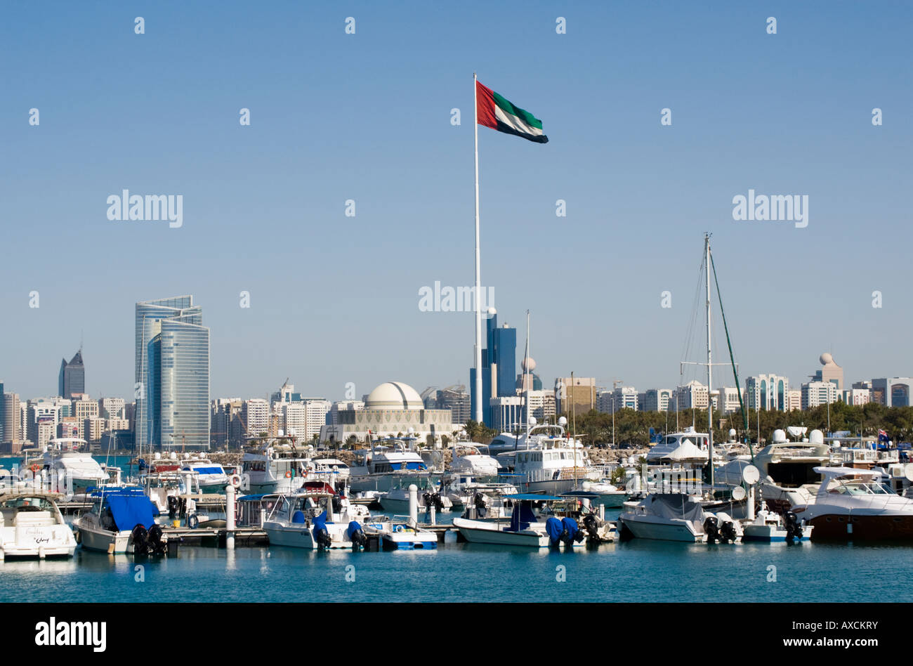Pennone Marina Abu Dhabi Foto Stock