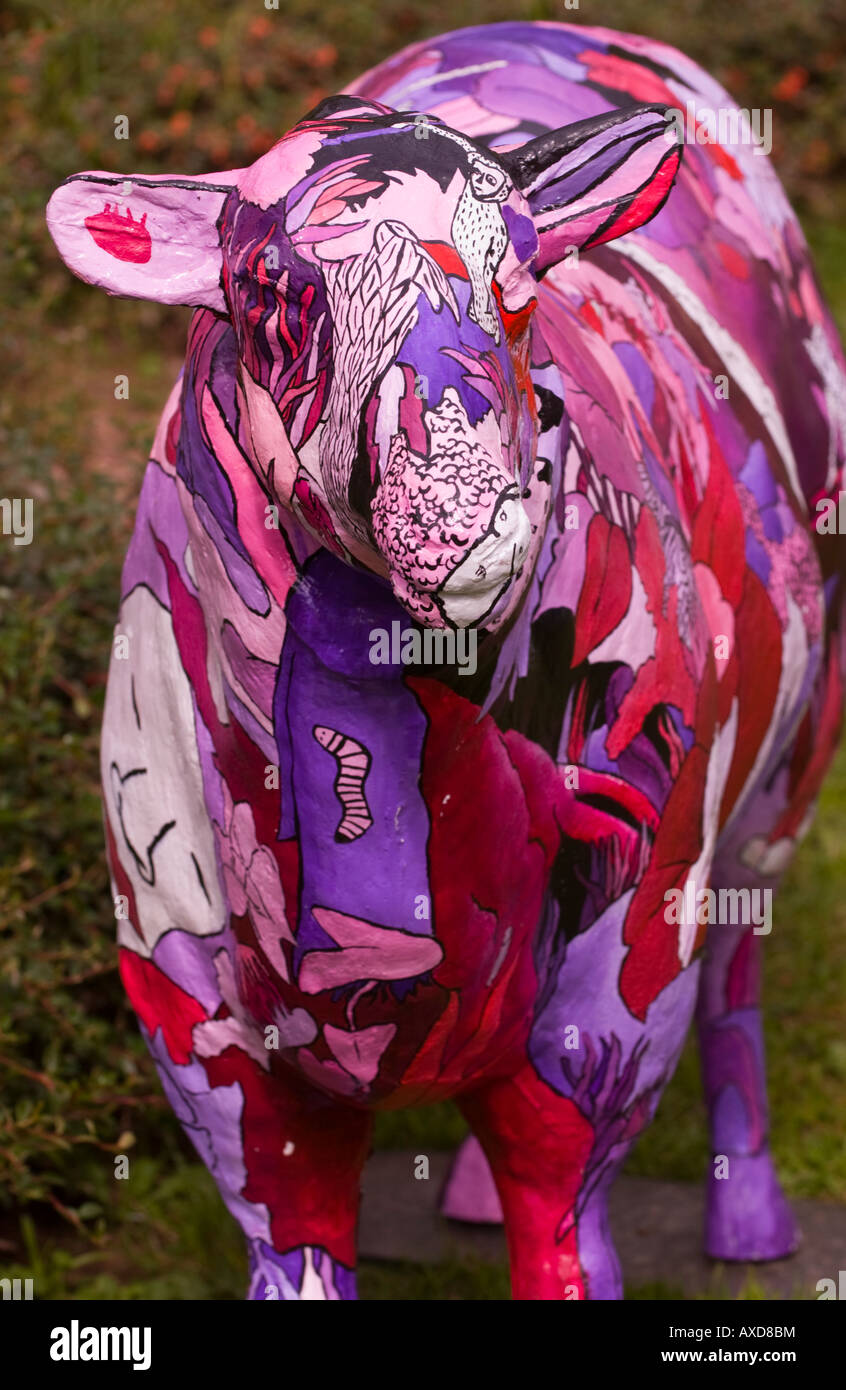 'Marcel' Sheepscape lifesize Ovini art project alla mostra annuale di Cipolla Newent Fayre Newent Gloucestershire England UK UE Foto Stock