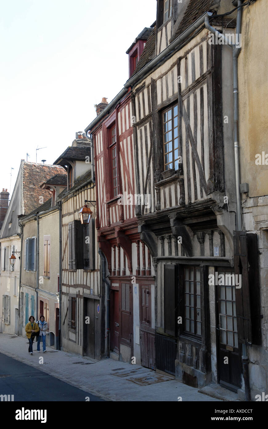 Rue Sous Murs in Auxerre in Borgogna Francia Foto Stock