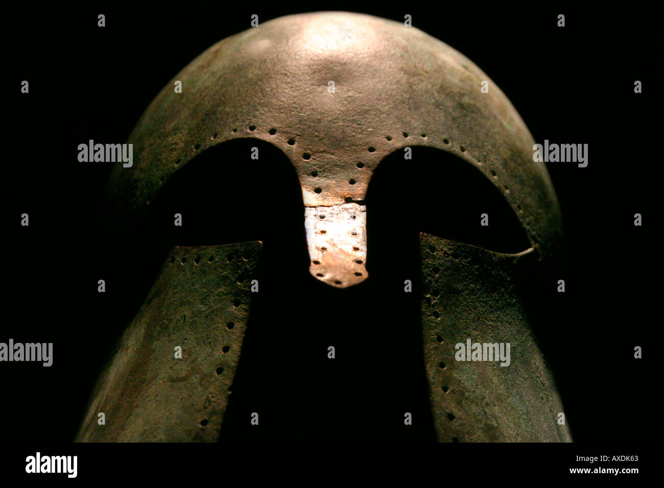 Il guerriero medievale casco Foto Stock