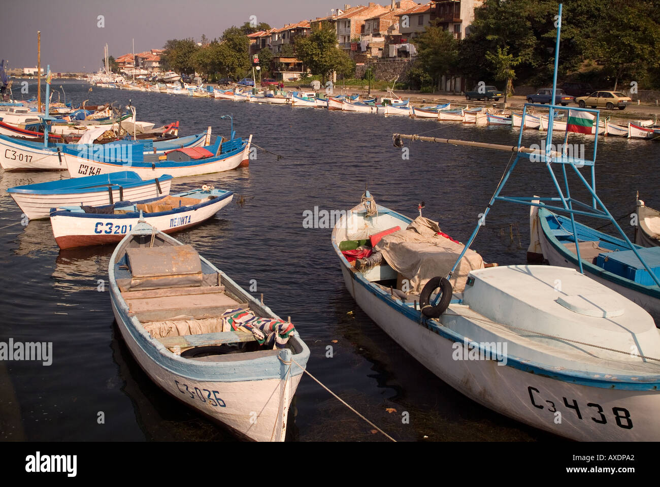Barche da pesca al marina,Sozopol,Bulgaria Foto Stock