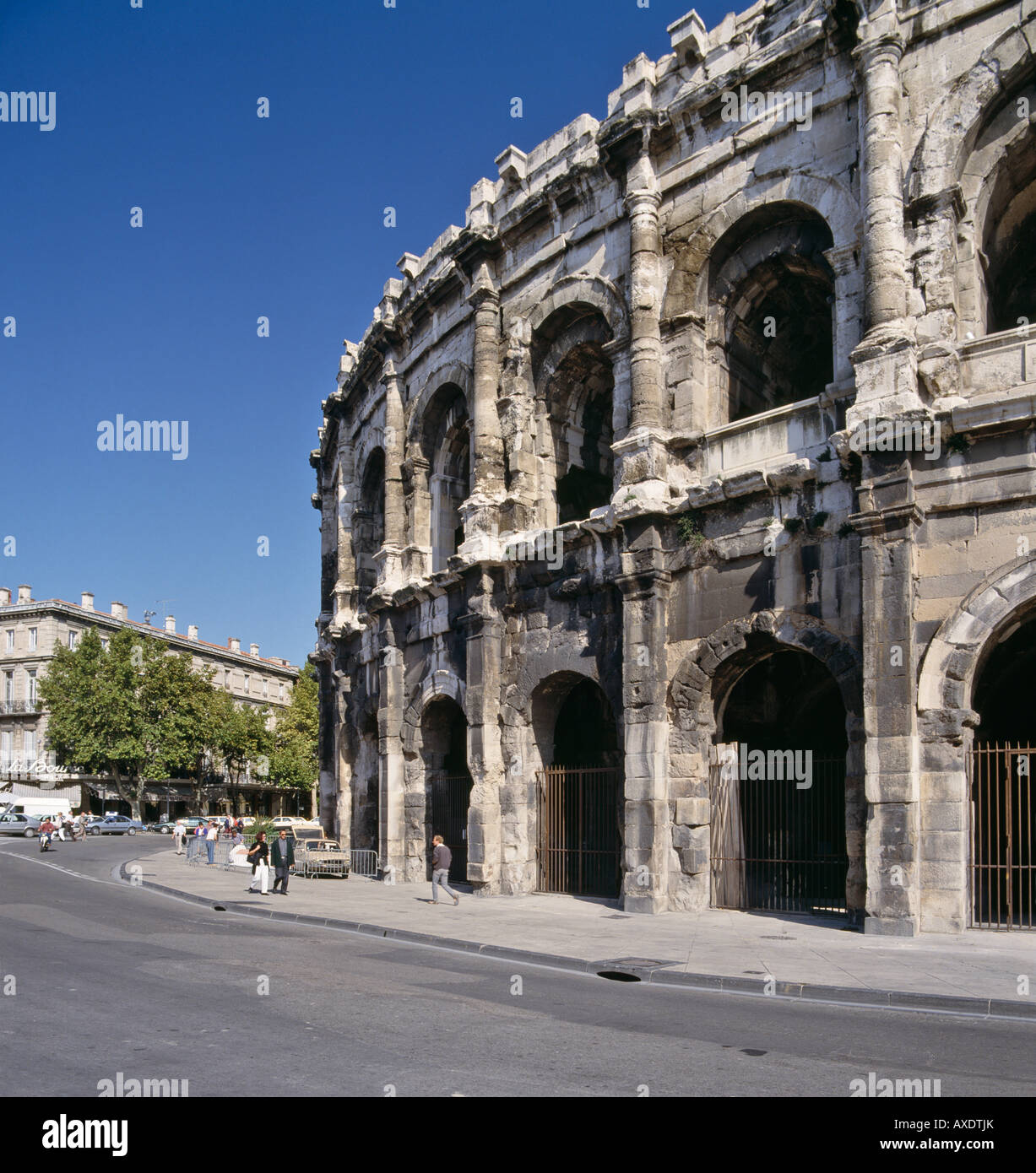 Parte dell'anfiteatro romano di Nîmes Gard Francia Foto Stock