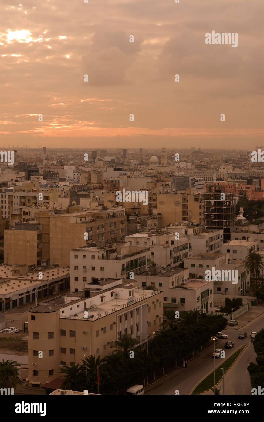 Vista generale sui tetti della città di Tripoli, in Libia, il nord Africa. Foto Stock