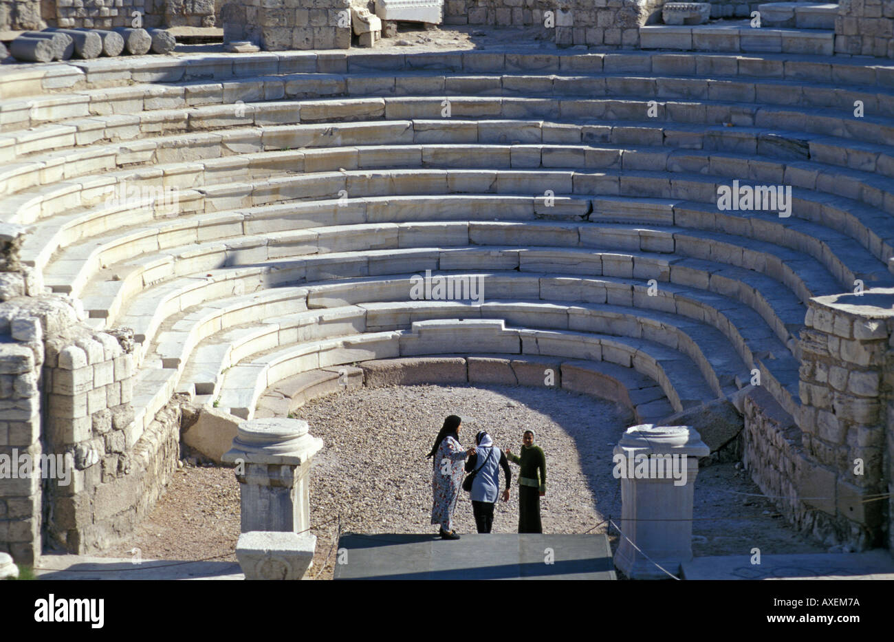 Antico anfiteatro romano in Alessandria, Egitto Foto Stock