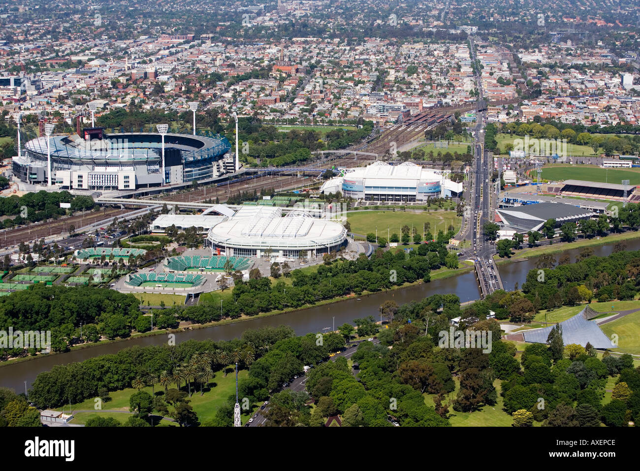 Sporting precinct, Melbourne, Australia Foto Stock