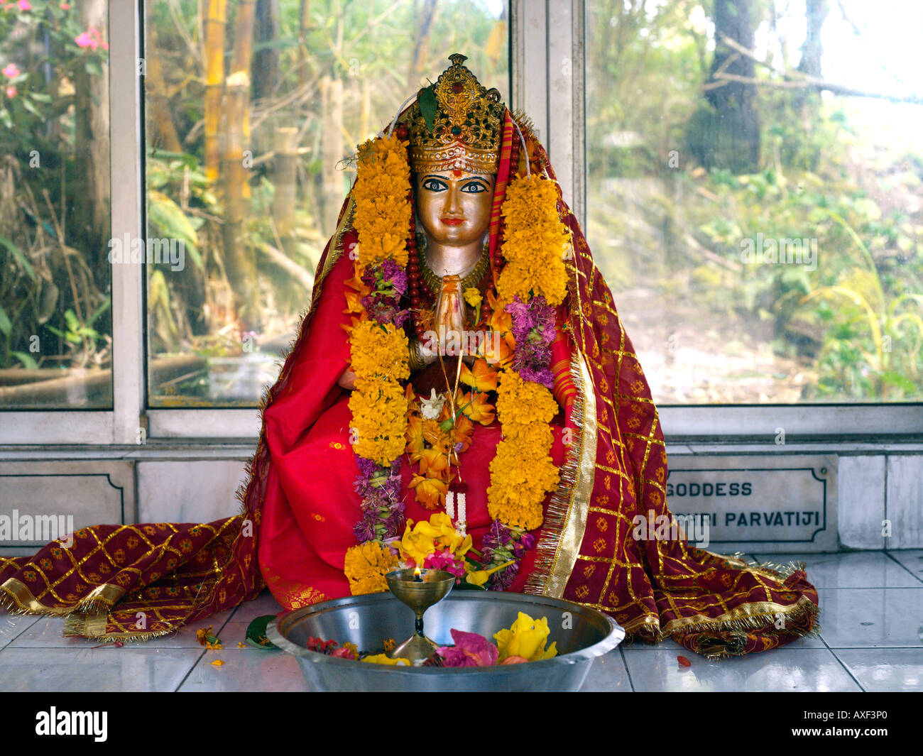 Grand Bassin Maurizio Statua di Parvati Foto Stock