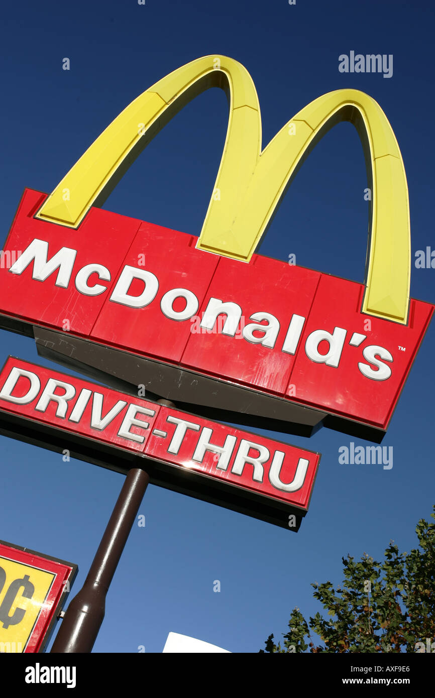 McDonald's hamburger segno Foto Stock