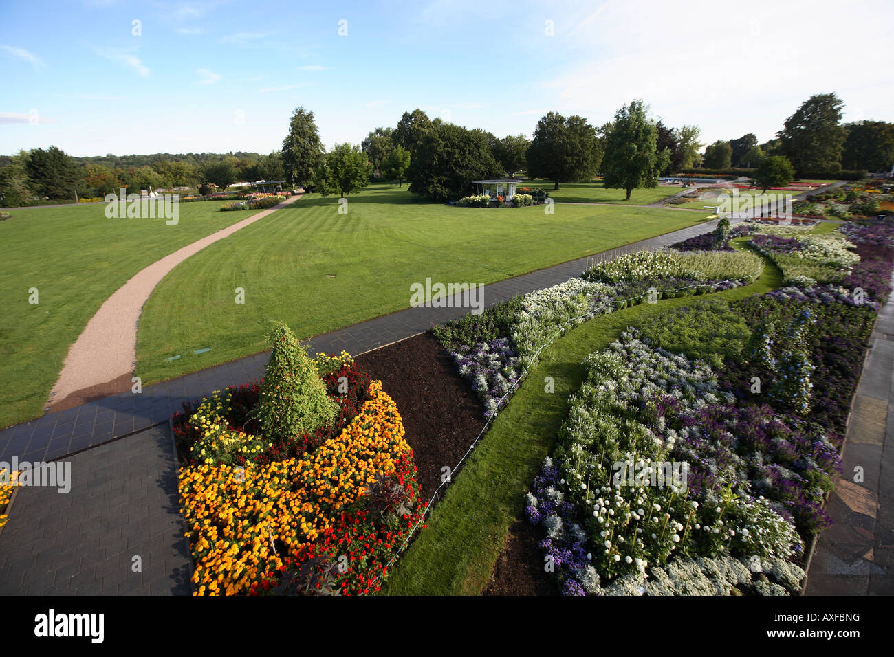 Erfurt, EGA-Park, Großes Blumenbeet Foto Stock
