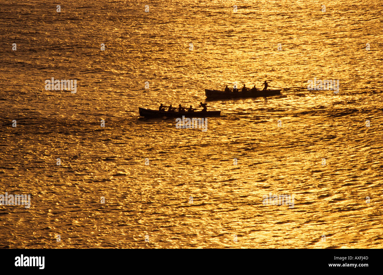 Surf lifesaving barche di Bondi Beach Sydney New South Wales AUSTRALIA orizzontale Foto Stock