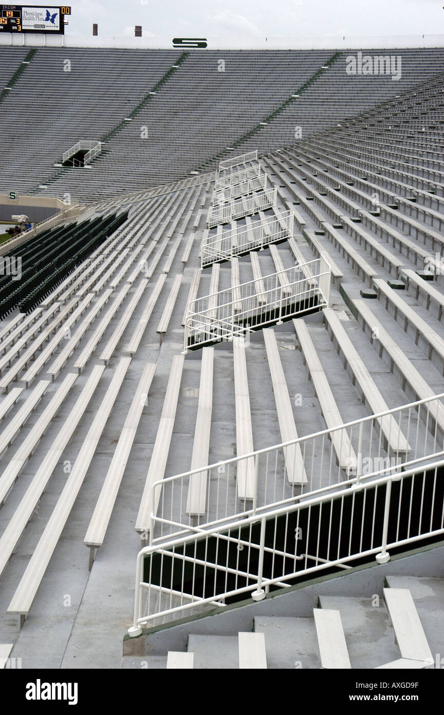 Svuotare il Michigan State University di un campo da calcio o stadium Foto Stock