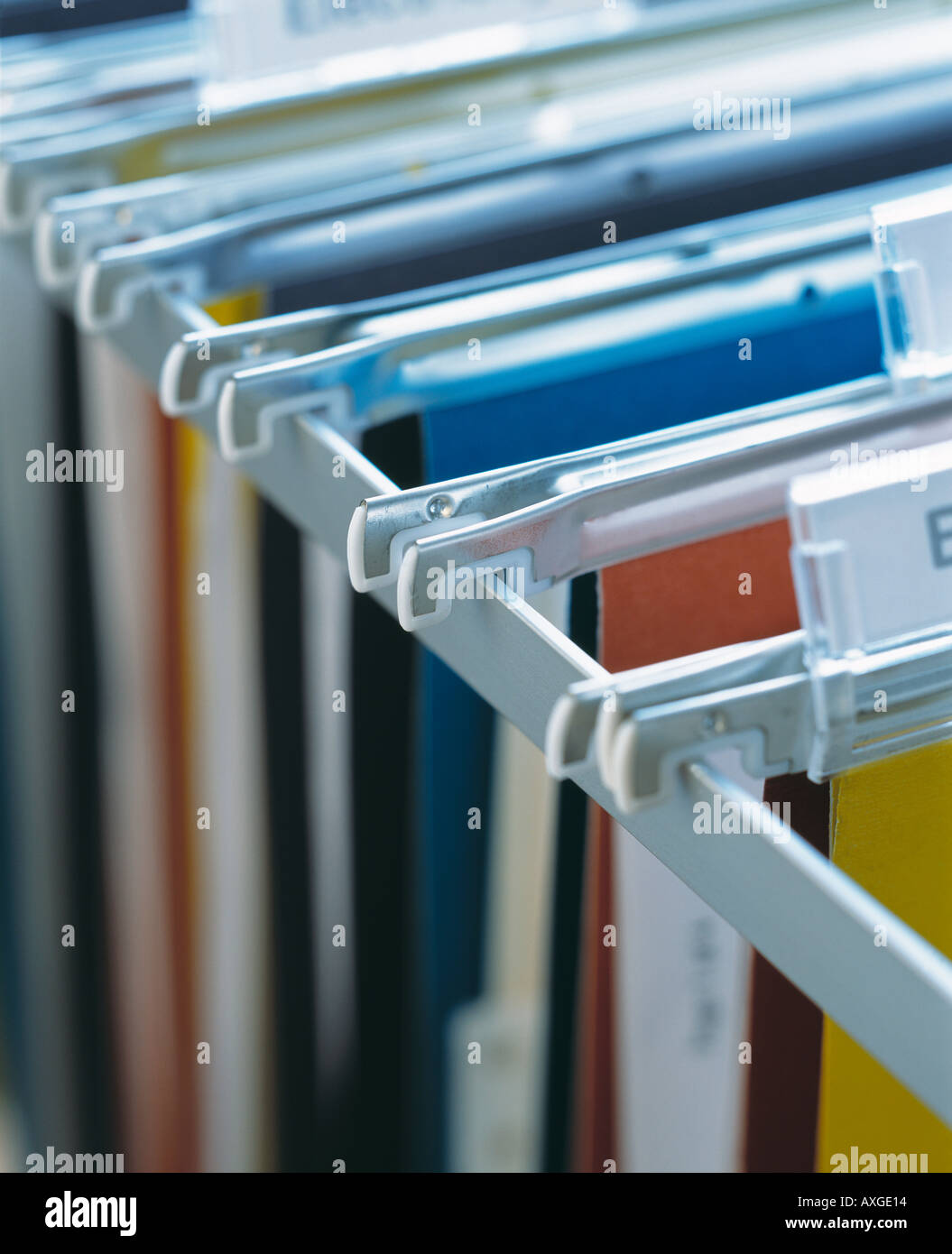 I file di documenti organizzati finanziare il sistema di archiviazione depositata fatture home office debito organizzata di documenti cartacei Foto Stock