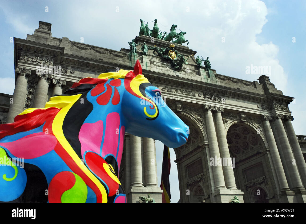 Mostra d'arte in Le Cinquantenaire - Bruxelles Foto Stock