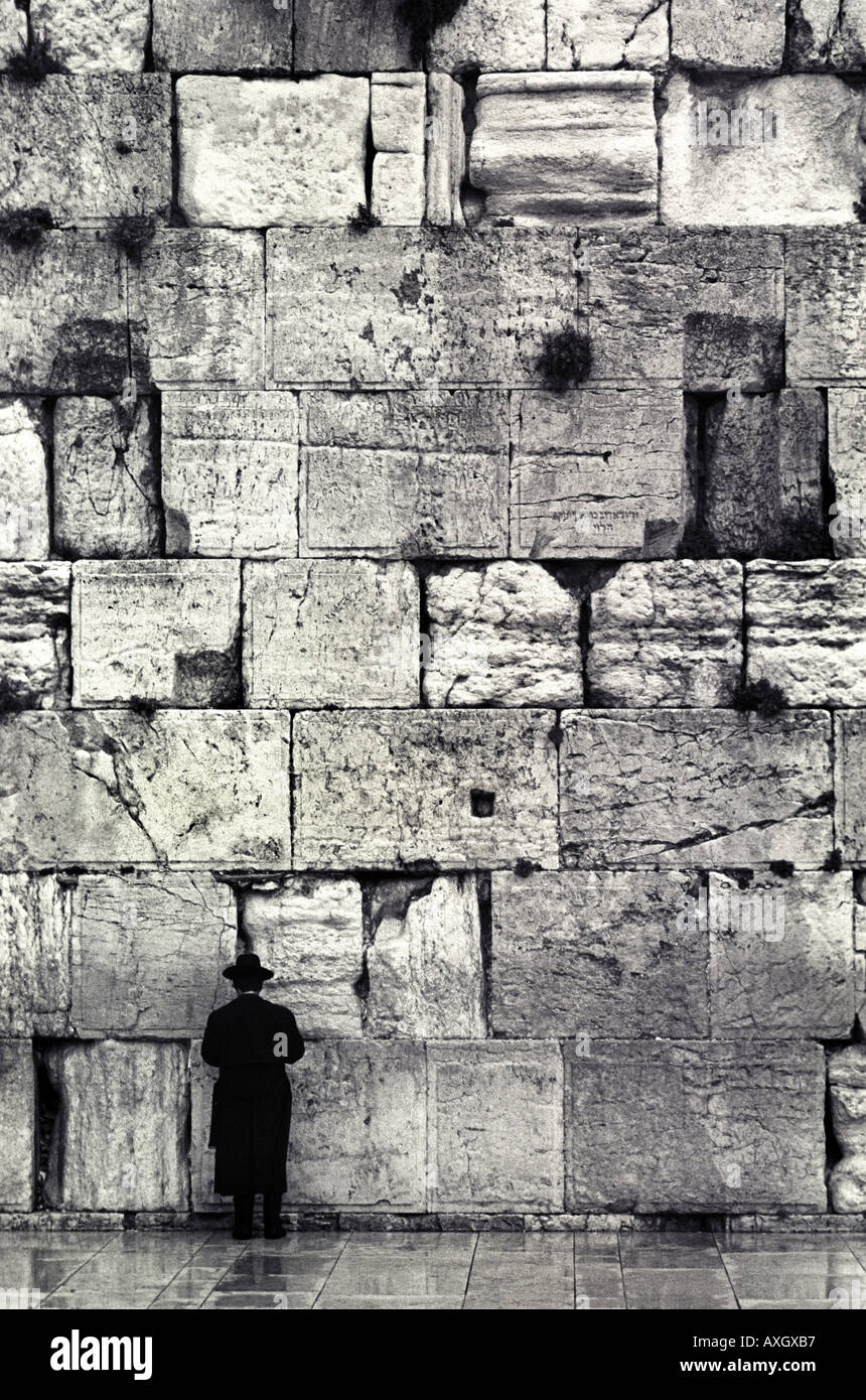 Il Muro del Pianto a Gerusalemme Foto Stock
