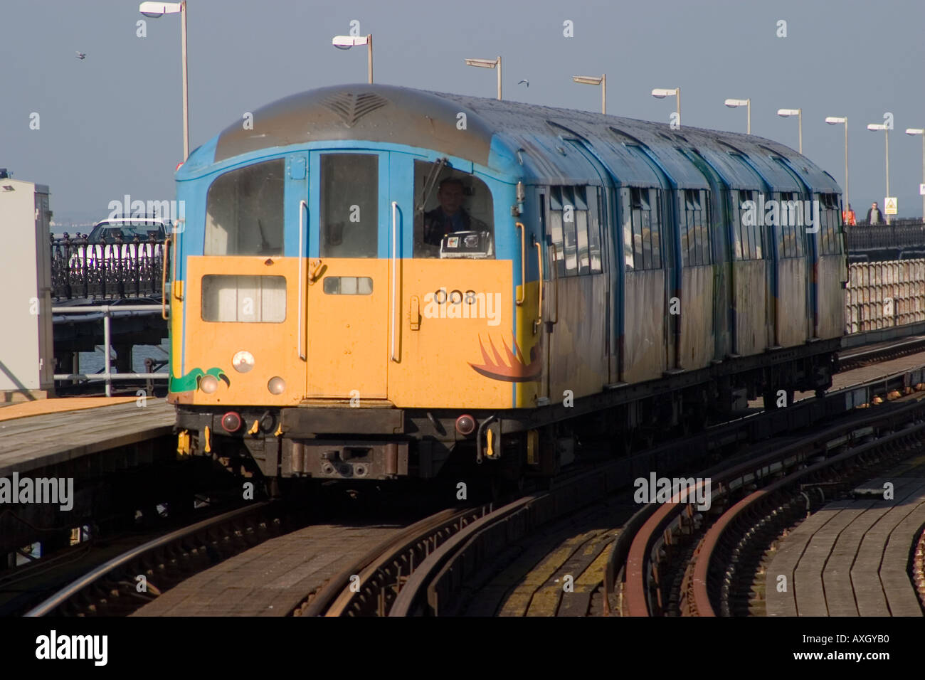 Isola di Wight ferrovia che ora gira ex Northern Line treni del tubo Foto Stock