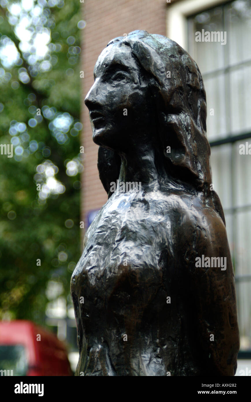 Ann Frank statua Amsterdam Foto Stock