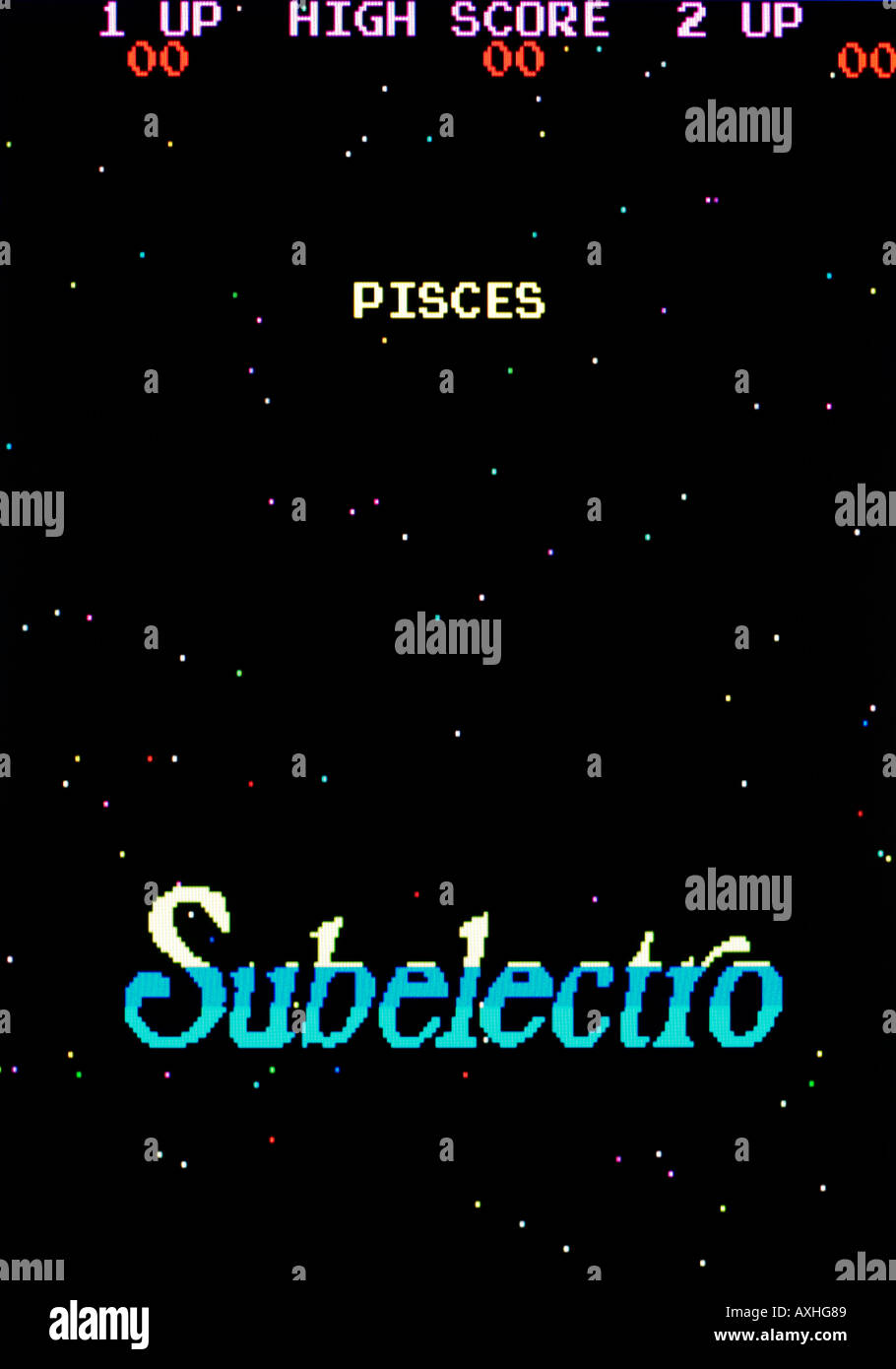 Pesci Subelectro 1982 Vintage videogioco arcade di screen shot - solo uso editoriale Foto Stock