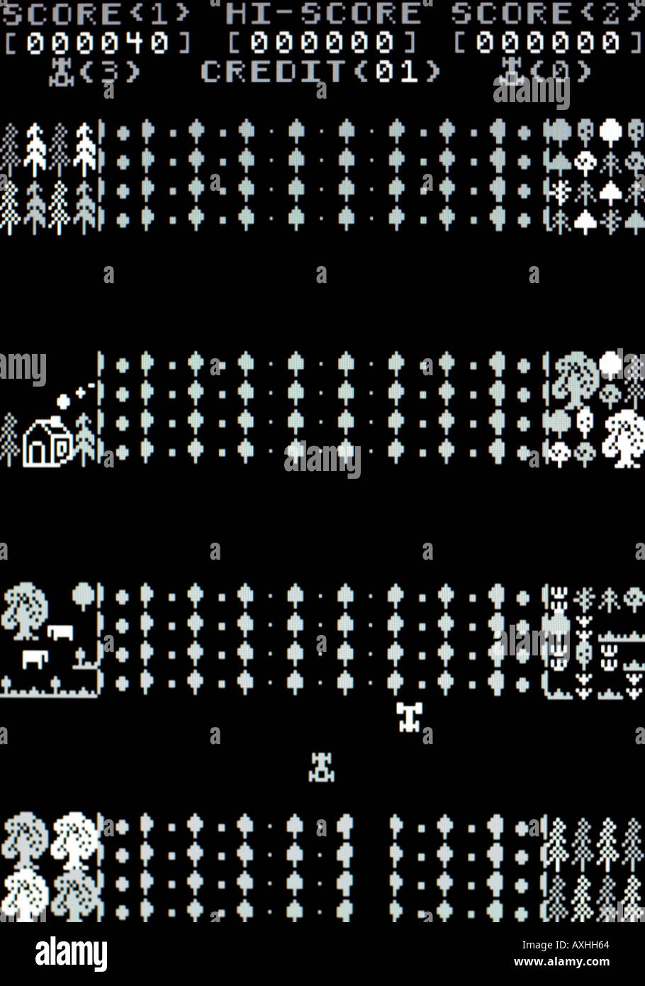 Rally Safari SNK Shin Nihon Kikaku 1979 Vintage videogioco arcade di screen shot - solo uso editoriale Foto Stock