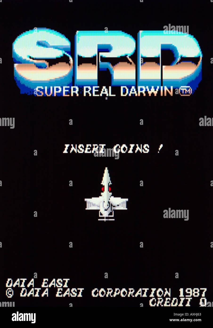 Super Real Darwin dati SRD East Corp 1987 Vintage videogioco arcade di screen shot - solo uso editoriale Foto Stock