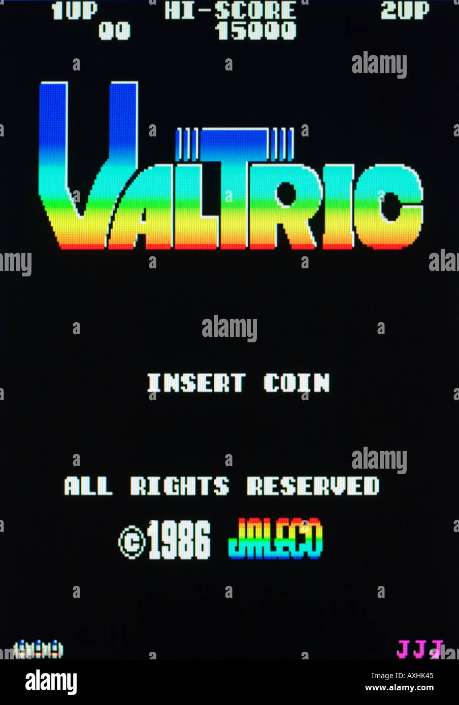Valtric Jaleco 1986 Vintage videogioco arcade di screen shot - solo uso editoriale Foto Stock