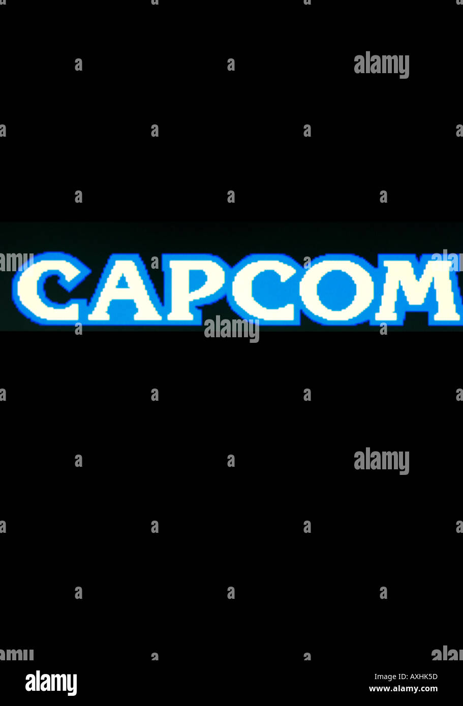 Capcom splash screen Capsule Computer Vintage videogioco arcade di screen shot - solo uso editoriale Foto Stock