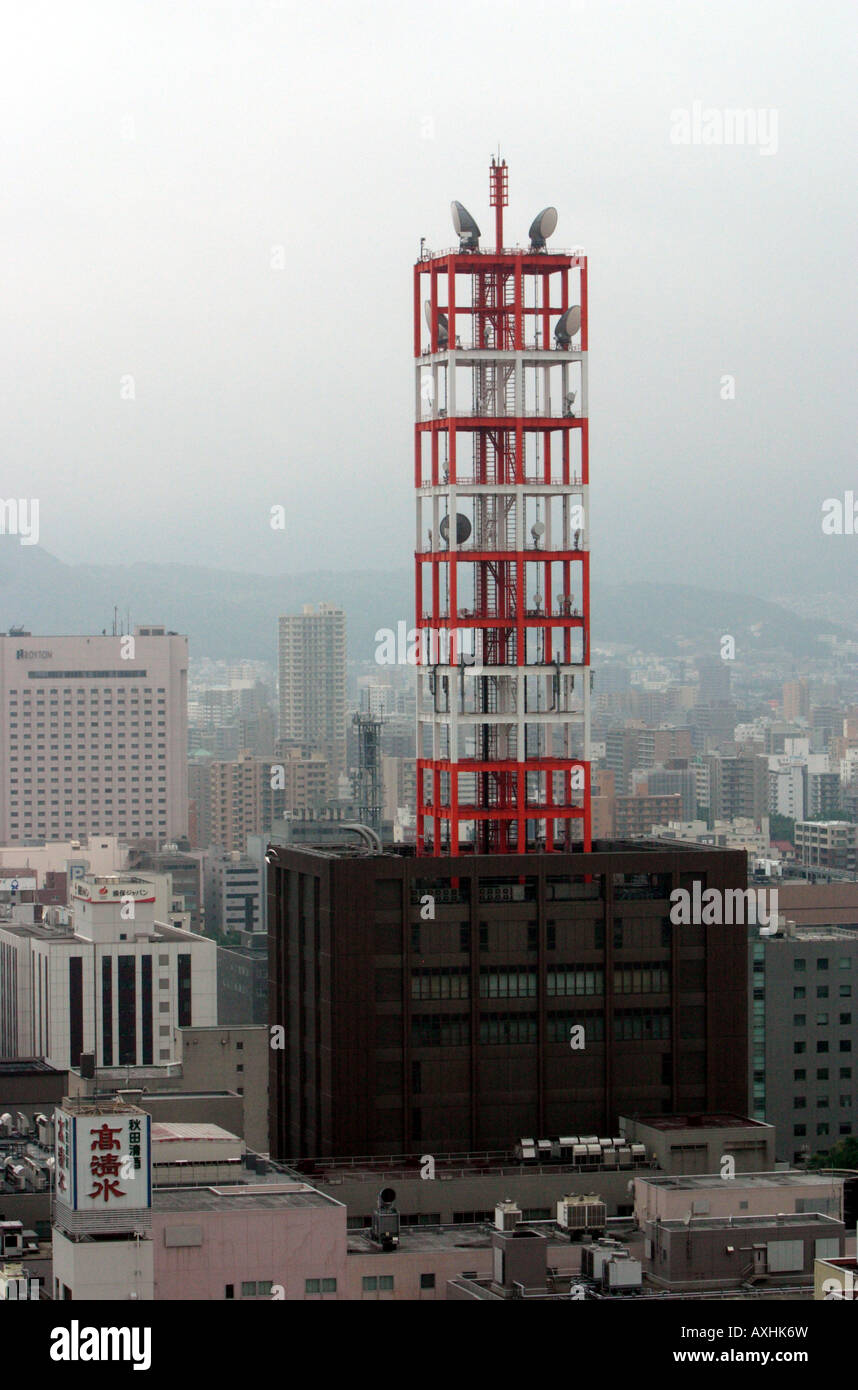 Vista panoramica della cittã dalla torre della TV Sapporo Giappone Foto Stock