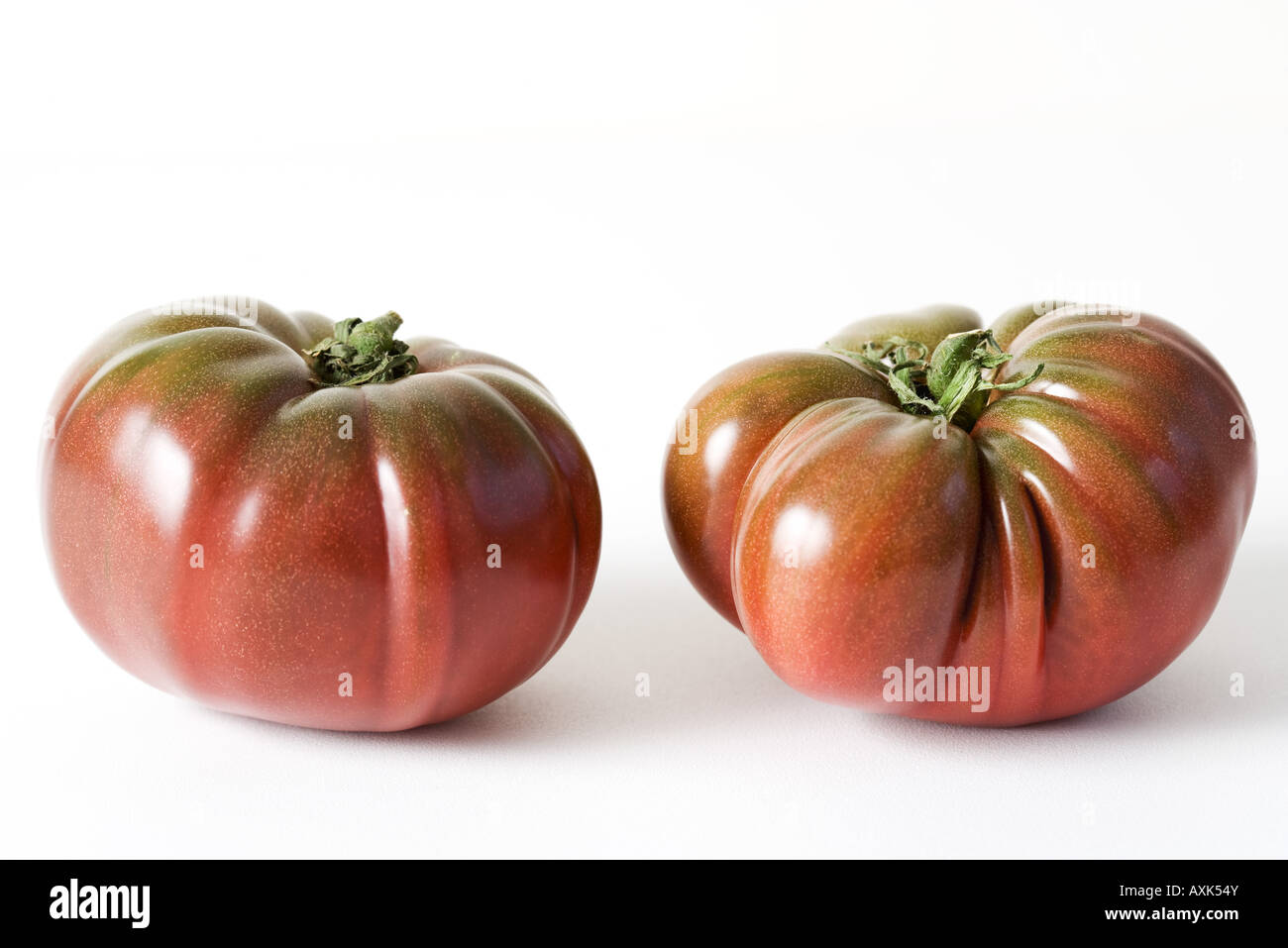 Due cimelio di pomodori, close-up Foto Stock