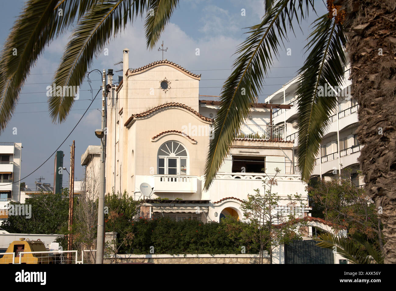 Casa Tradizionale edificio a Glifada Attica o Atiki Grecia Foto Stock
