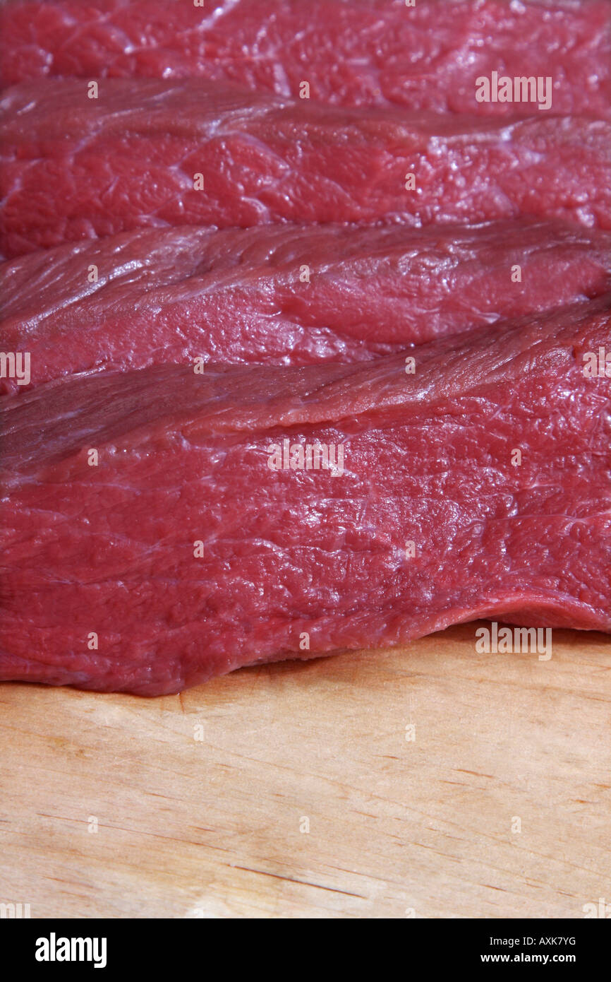 Taglio fresco rosso carne cruda close up Foto Stock