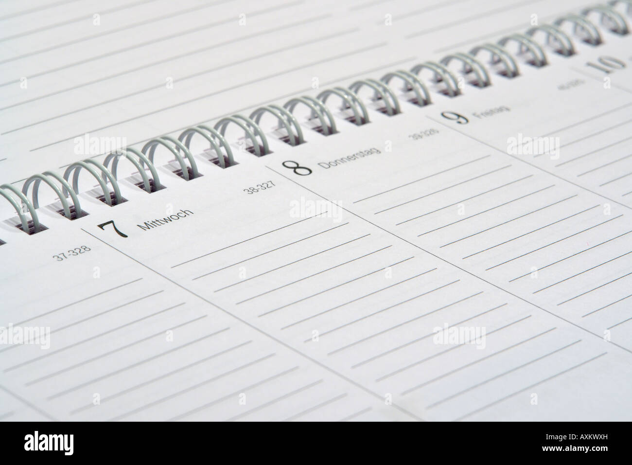 Foglio di Calendario Calendario Foto Stock