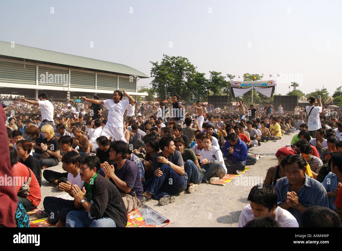 Festival del tatuaggio, Wat Bang Tempio Pra, Thailandia Foto Stock