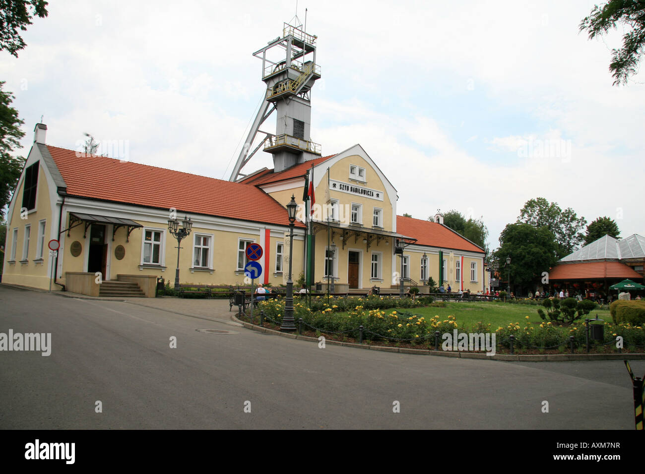 L'ingresso principale dell'UNESCO protetti Le Miniere di Sale di Wieliczka, Cracovia in Polonia. Foto Stock