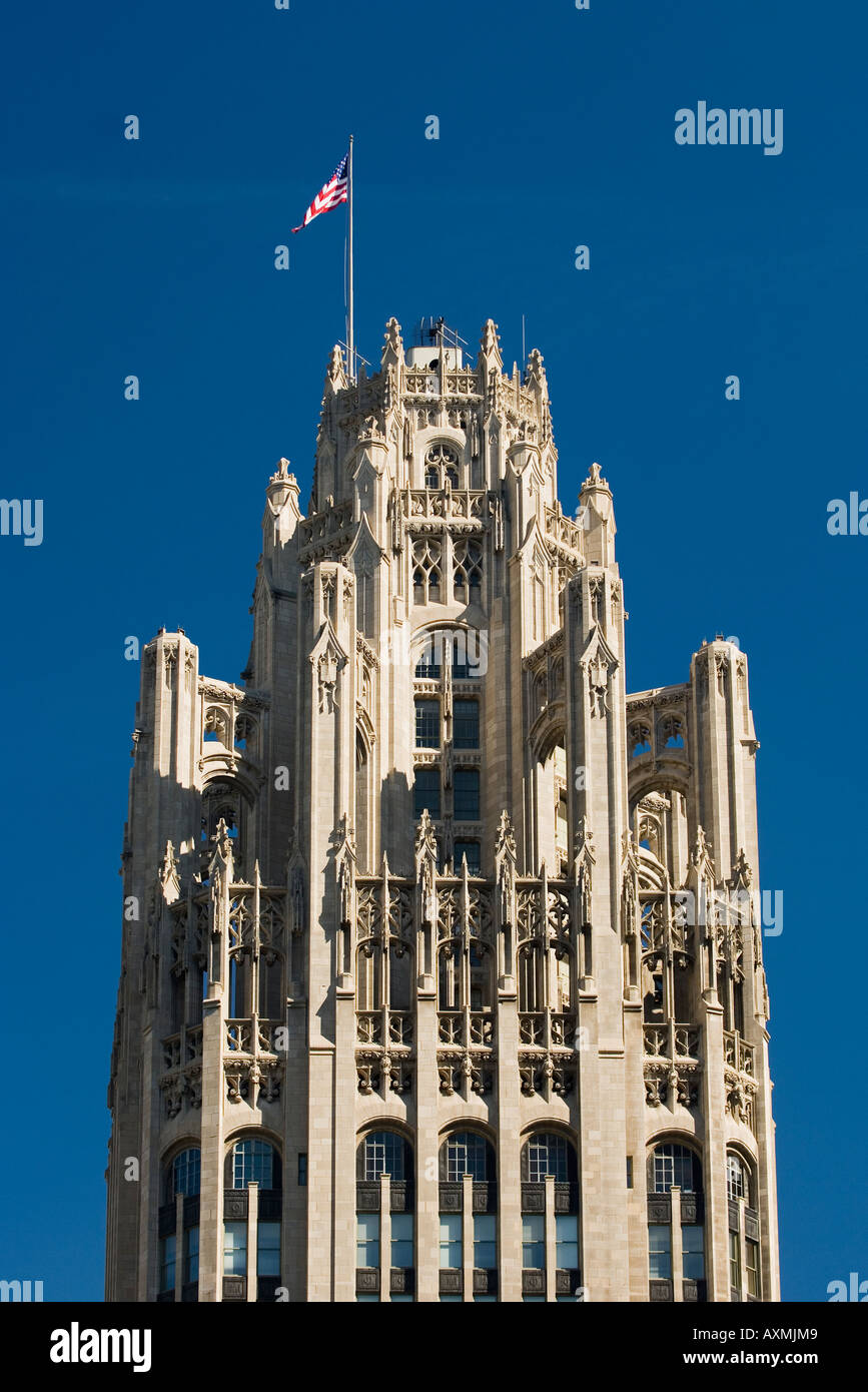 Torre Tribune Chicago Illinois USA Foto Stock