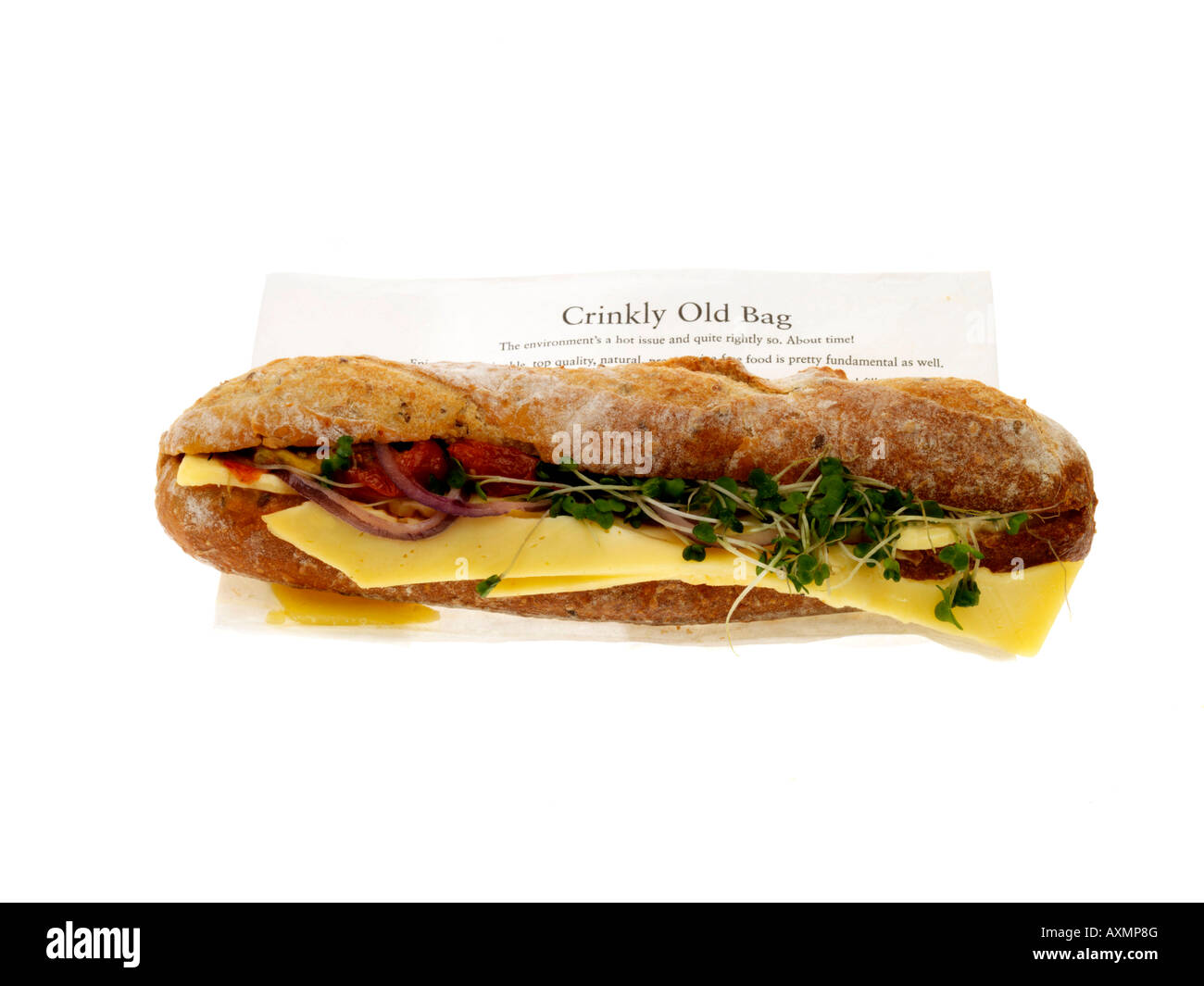 Il formaggio Cheddar e Pickle Baguette Foto Stock