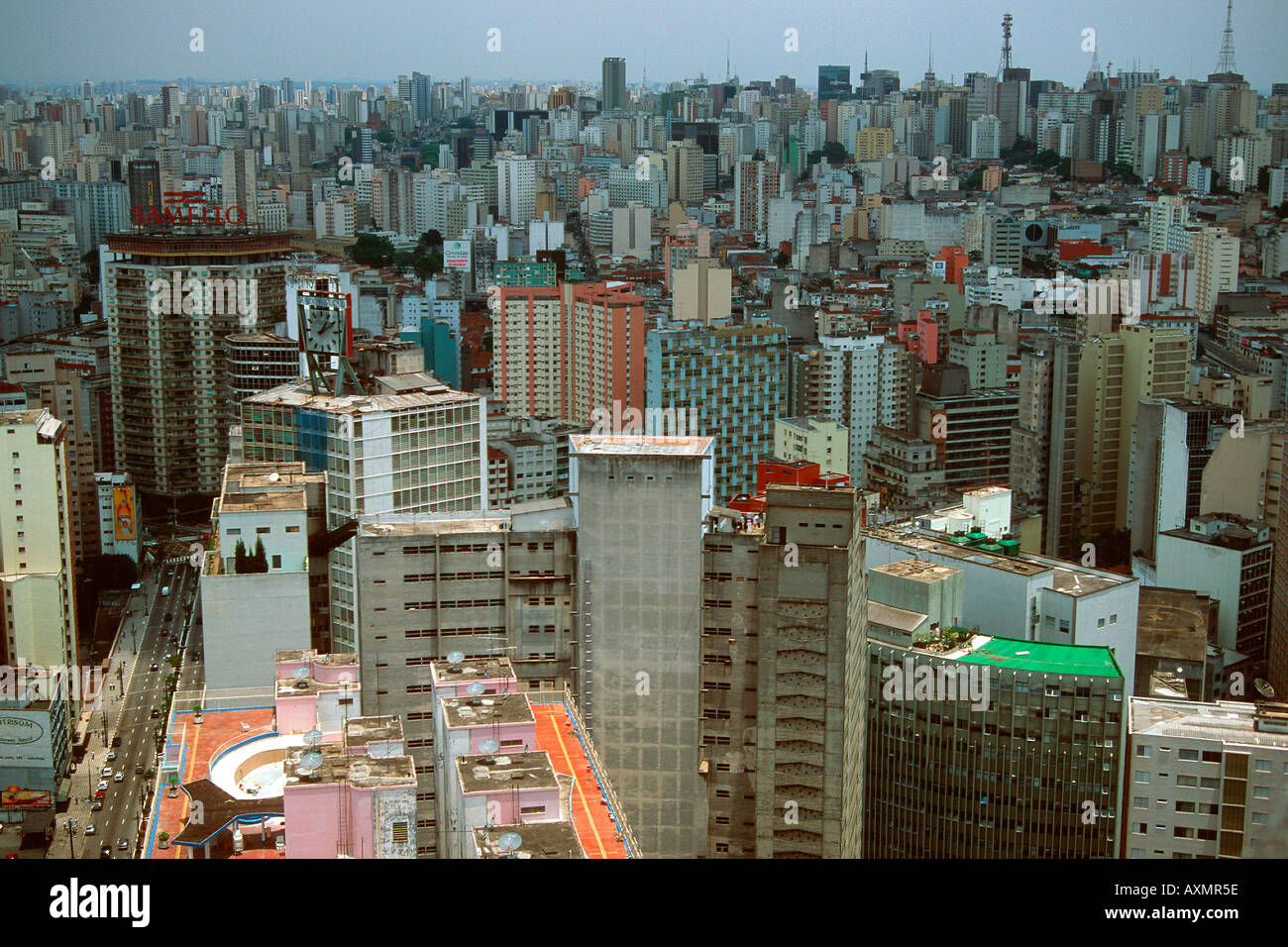 Vista aerea di edifici nel centro di São Paulo del Brasile Foto Stock