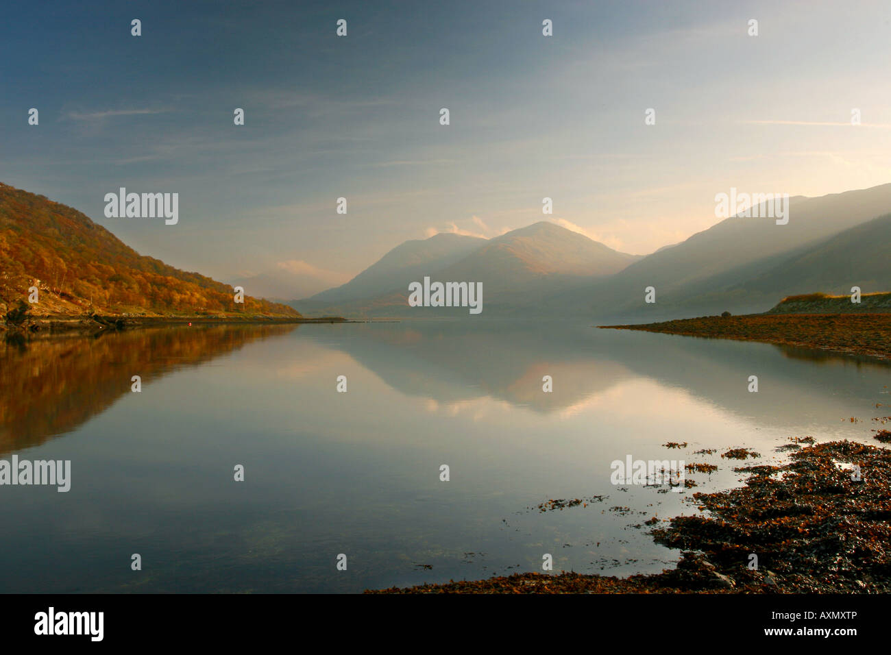 Mattina sul Loch Creran Foto Stock