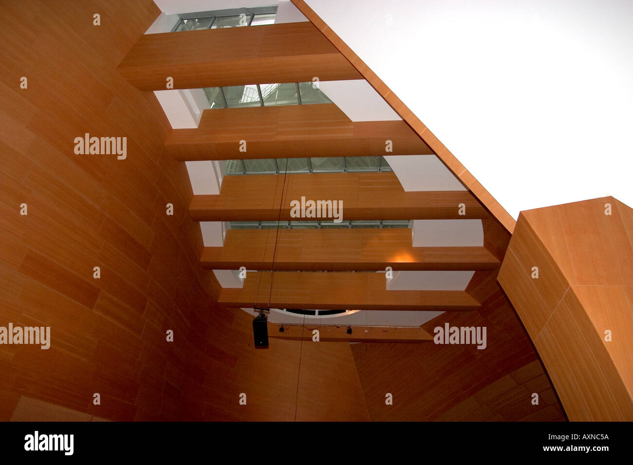 Walt Disney Concert Hall sommità interno dell'atrio di Los Angeles in California Foto Stock