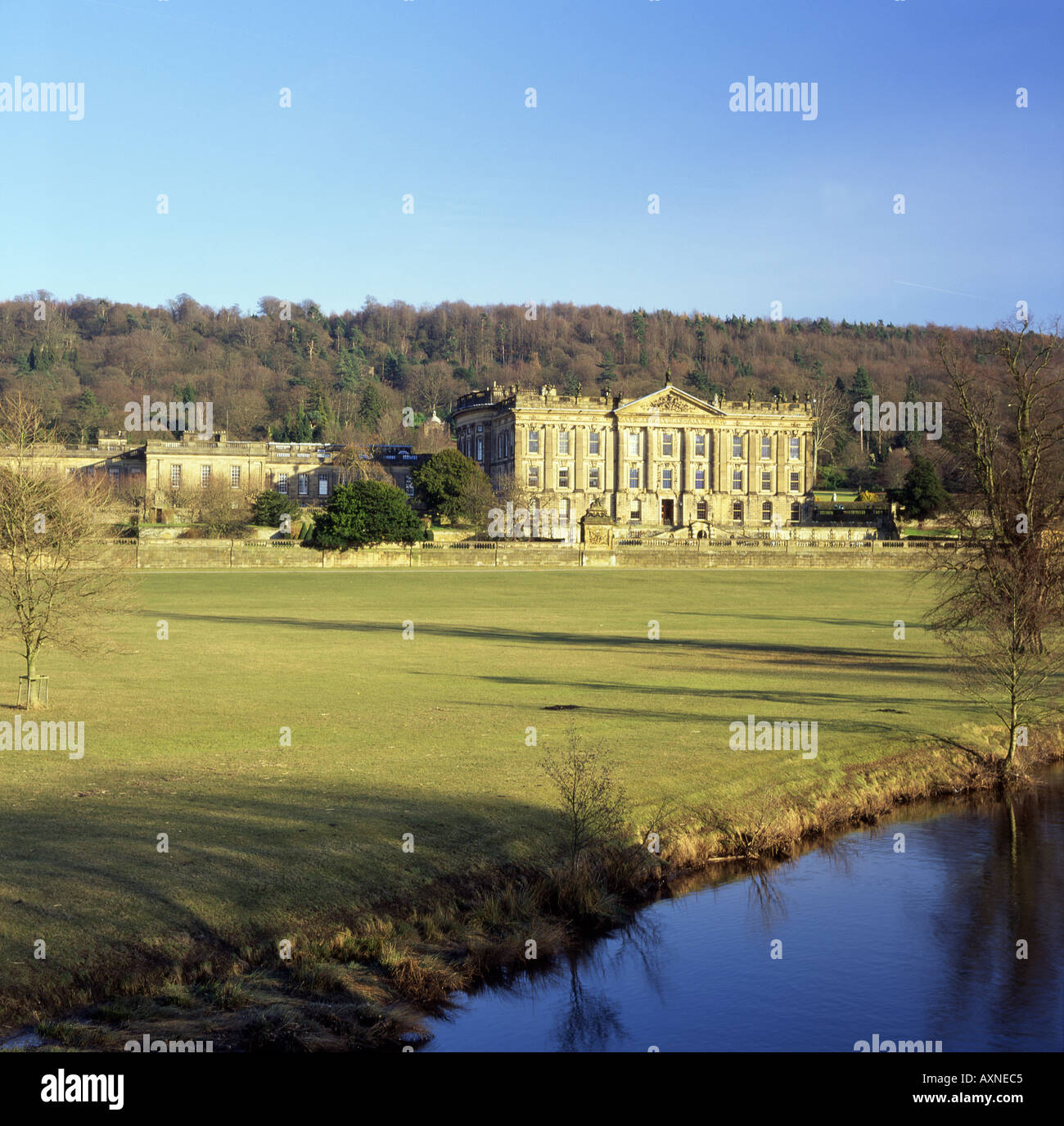 Chatsworth House, Derbyshire, Inghilterra Foto Stock