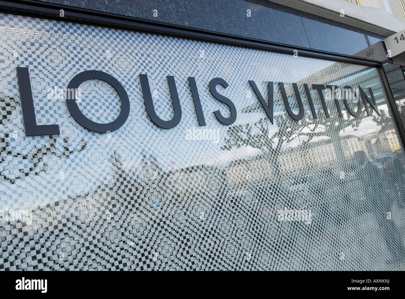 Esterno di Louis Vuitton shop, Ginevra, Svizzera Foto Stock